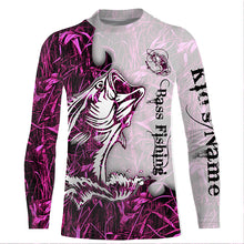 Load image into Gallery viewer, Bass fishing pink Camo Customize name sun protection long sleeves fishing shirts for men, women NQS801