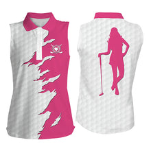 Load image into Gallery viewer, Custom funny Womens sleeveless polo shirts multi-color, ladies golf tops, golfing gifts NQS4274