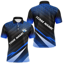 Load image into Gallery viewer, Blue Bowling Custom Men Bowling Polo, Quarter zip Shirts Bowling Team Jerseys Bowling Tournament NQS8884