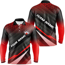 Load image into Gallery viewer, Red Bowling Custom Men Bowling Polo, Quarter zip Shirts Bowling Team Jerseys Bowling Tournament NQS8885