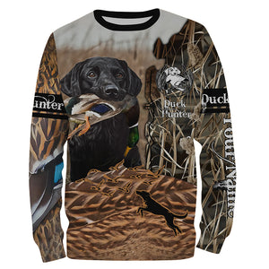 Labrador Retriever Mallard Duck hunting dog waterfowl camo custom name all over printed hunting shirts NQSD50