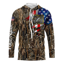 Load image into Gallery viewer, Bass fishing camo American flag patriotic fishing custom name bass fishing apparel NQSD53