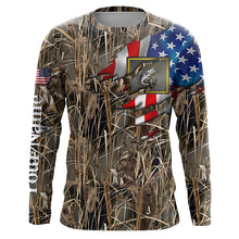 Load image into Gallery viewer, Bass fishing camo American flag patriotic fishing custom name bass fishing apparel NQSD53