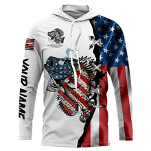 Load image into Gallery viewer, Crappie fishing legend American flag patriot UV protection Custom long sleeves fishing shirts NQS4492