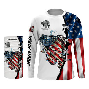 Crappie fishing legend American flag patriot UV protection Custom long sleeves fishing shirts NQS4492