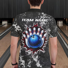 Load image into Gallery viewer, American Flag grunge Bowling polo shirts, 1/4 zip shirt for men Custom patriotic team bowling jerseys NQS11405