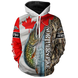 Northern Pike fishing Canada Flag Custom name All over print shirts NQS544