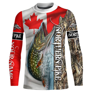 Northern Pike fishing Canada Flag Custom name All over print shirts NQS544