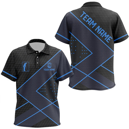 Black and Blue Kid golf polo shirts custom golf apparel for children, personalized golf gifts for kid NQS8000