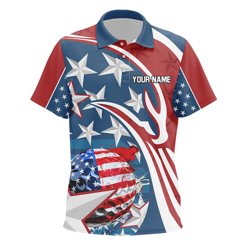 American Flag  Kid golf polo shirts Custom patriotic golf outfits for kid, personalized golf gifts NQS8205