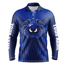 Load image into Gallery viewer, Funny Blue spider bowling ball Men Bowling Polo, Quarter zip shirts custom bowling Team jerseys NQS8206