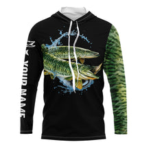 Load image into Gallery viewer, Musky ( Muskie) Fishing UV protection quick dry Customize name long sleeves UPF 30+ NQS955