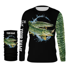 Load image into Gallery viewer, Musky ( Muskie) Fishing UV protection quick dry Customize name long sleeves UPF 30+ NQS955