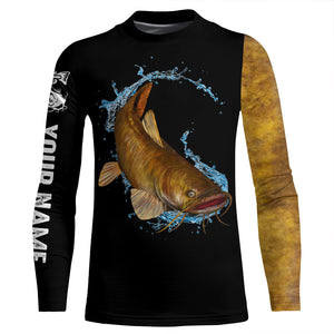Flathead Catfish Fishing UV protection quick dry Customize name long sleeves UPF 30+ NQS954