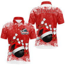 Load image into Gallery viewer, Mens polo bowling shirts Custom Christmas snowflake bowling ball Bowling Team league Jersey NQS6806