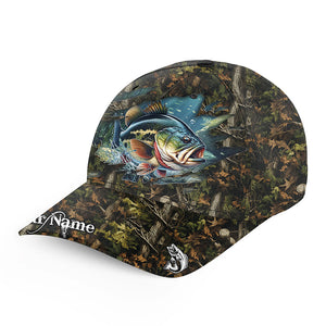 Largemouth Bass fishing camo Custom Bass fishing hat Unisex Fishing Baseball Angler hat cap NQS9134