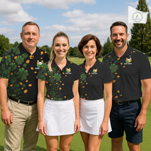 Load image into Gallery viewer, Personalized Green Clover St Patrick&#39;s Day pattern Golf Polo Shirts For Men, Best Mens golf wear NQS11207