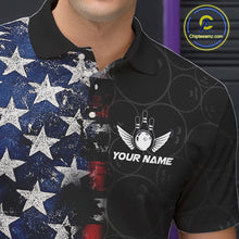 Load image into Gallery viewer, American Flag Eagle Bowling shirts for men Custom patriotic team bowling jerseys, gift for bowlers NQS11406
