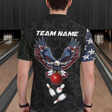Load image into Gallery viewer, American Flag Eagle Bowling shirts for men Custom patriotic team bowling jerseys, gift for bowlers NQS11406