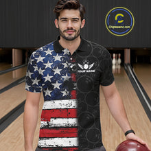Load image into Gallery viewer, American Flag Eagle Bowling shirts for men Custom patriotic team bowling jerseys, gift for bowlers NQS11406