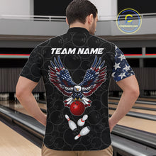 Load image into Gallery viewer, American Flag Eagle Bowling shirts for men Custom patriotic team bowling jerseys, gift for bowlers NQS11406
