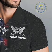 Load image into Gallery viewer, American Flag Eagle Mens Golf Polo Shirts Custom patriotic golf shirts for men, mens golf apparel NQS11407