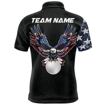 Load image into Gallery viewer, American Flag Eagle matching men and womens golf shirts  Custom patriotic couples golf apparel NQS11407