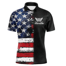 Load image into Gallery viewer, American Flag Eagle matching men and womens golf shirts  Custom patriotic couples golf apparel NQS11407