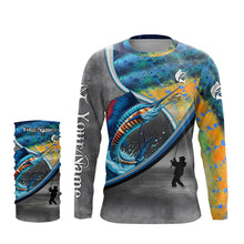 Load image into Gallery viewer, Sailfish fishing saltwater fish personalized fishing tournament shirts, sun protection fishing apparel NQS5673