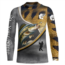 Load image into Gallery viewer, Smallmouth Bass fishing freshwater personalized fishing tournament sun protection fishing apparel NQS5676