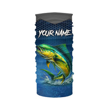 Load image into Gallery viewer, Blue camo Mahi mahi fishing Custom performance long sleeve team Dorado fishing tournament shirts NQS7774