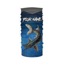 Load image into Gallery viewer, Blue camo Catfish fishing Custom performance long sleeve team Catfish fishing tournament shirts NQS7775