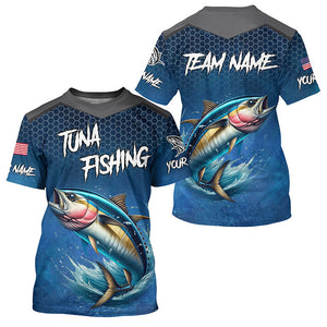 Blue camo Tuna fishing Custom performance long sleeve team Tuna fishing tournament shirts NQS7776