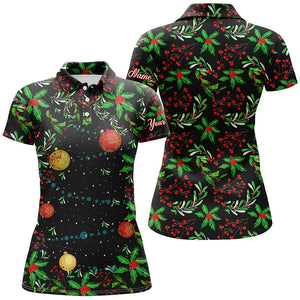 Christmas Tree Pattern Women golf polo shirt custom Christmas golf clothes for ladies NQS8652