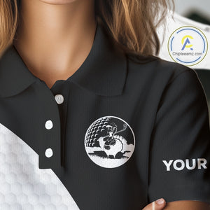 Golf Turkey Thanksgiving Women Polo Shirt Orange Pumpkin argyle pattern Custom Golf outfit For Ladies NQS10839