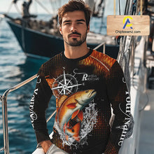 Load image into Gallery viewer, Personalized Black and Red Redfish fishing scales compass Performance long sleeve Fishing Team Shirts NQS11217