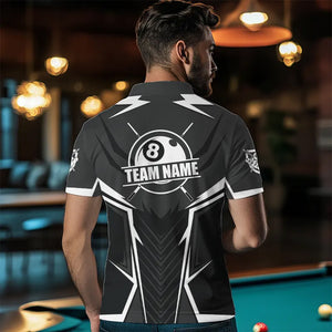 Billiard Jerseys For Men Custom Polo & Quarter-Zip Billiard Team Shirts, 8 Ball Pool Shirt |White TDM3533