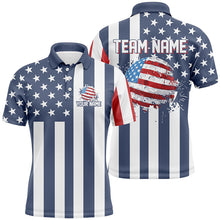 Load image into Gallery viewer, Mens golf polo shirts custom Red, white and blue American flag mens golf tops, best golf gifts NQS7783