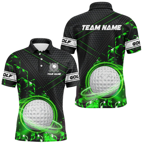 Black and Green Light Golf ball Mens golf polo shirts custom golf apparel for men NQS8014