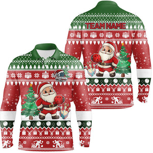 Funny ugly Christmas Santa Bowling Shirts For Men Custom Team Name Bowling Jerseys Xmas Outfit NQS8893