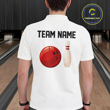 Load image into Gallery viewer, Personalized Retro Bowling Polo, 1/4 Zip Shirts For Men custom vintage bowling team jersey | White NQS11014