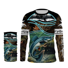 Load image into Gallery viewer, Giant catfish fishing team camo custom name UV protection fishing shirts NQSD85