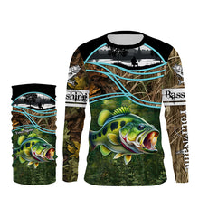 Load image into Gallery viewer, Largemouth Bass fishing team bass shirts for men camo custom Performance Long Sleeve fishing shirts NQSD86