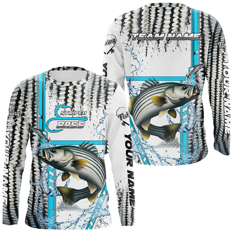 Striped Bass fishing scales custom Striper fishing team jerseys, Striped Bass fishing apparel NQS9143