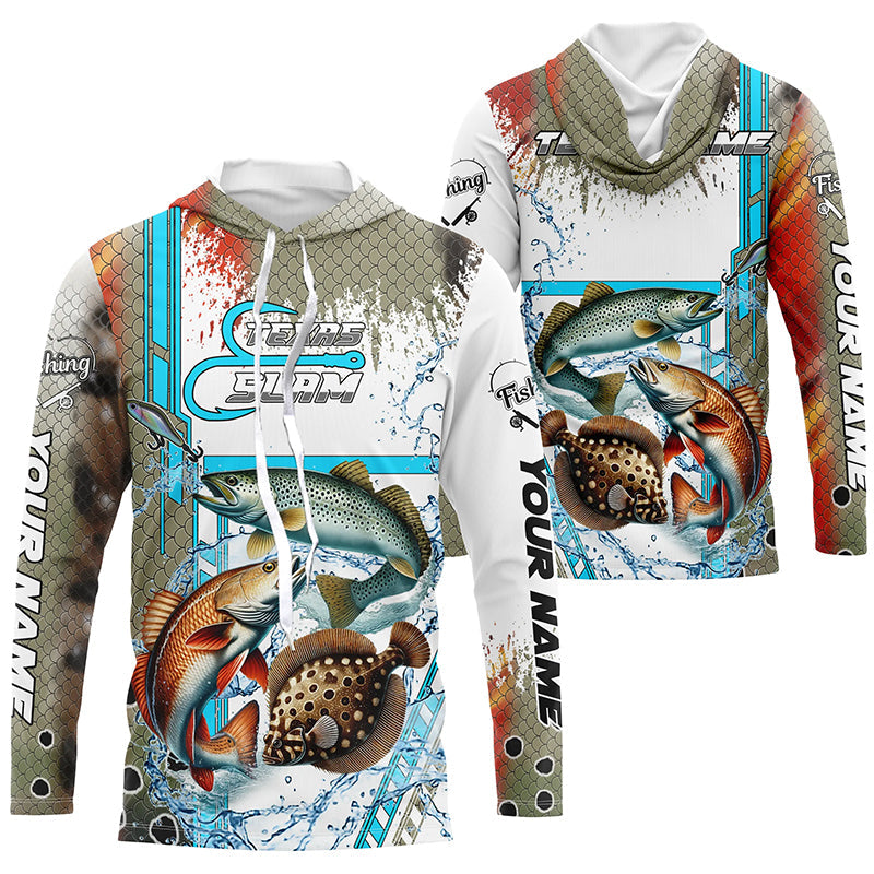 Redfish, Trout, Flounder fishing scales custom fishing team jerseys, Texas Slam fishing apparel NQS9144