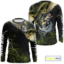 Load image into Gallery viewer, Personalized Largemouth Bass Fishing jerseys, Bass scales lightning thunder tournament fishing shirts NQS11226