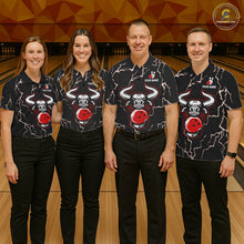 Load image into Gallery viewer, Bowling Bull Thunder Lightning Black and Red Bowling shirts for men custom Bowling Team League Jersey NQS11417