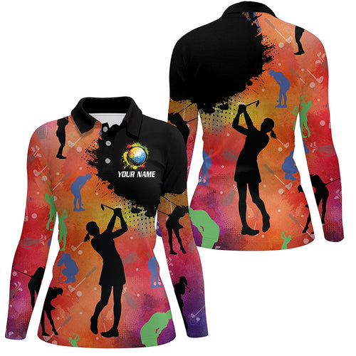 Colorful Womens golf polo shirts custom golf outfits for ladies, personalized golf gifts NQS8019