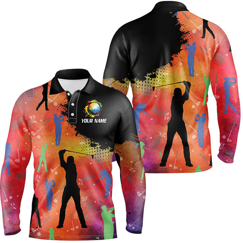 Colorful Mens golf polo shirts custom golf outfits for men, personalized golf gifts NQS8019