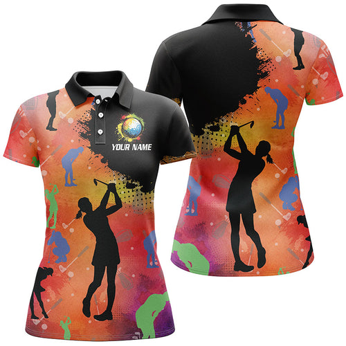 Colorful Womens golf polo shirts custom golf outfits for ladies, personalized golf gifts NQS8019